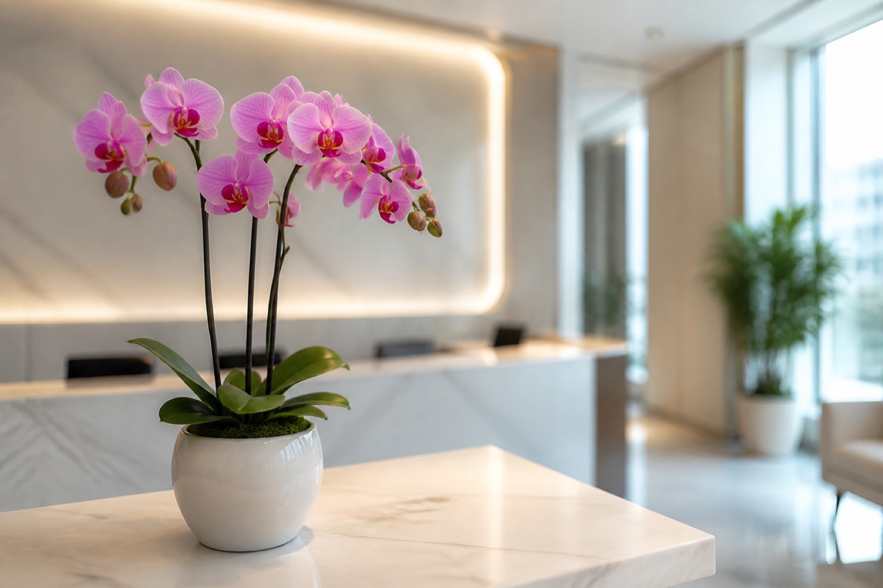 lan hồ điệp để bàn quầy thu ngân