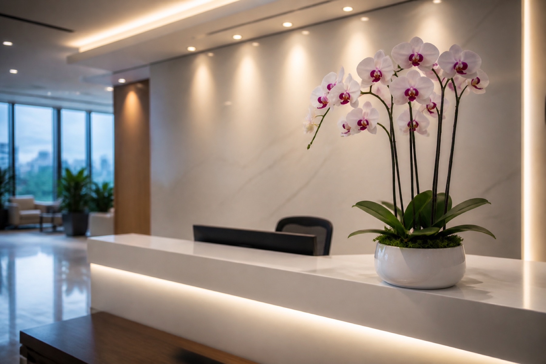Lan Hồ Điệp Để Bàn Phòng Lễ Tân Hà Nội — Chậu Cao Cấp Nhập Khẩu