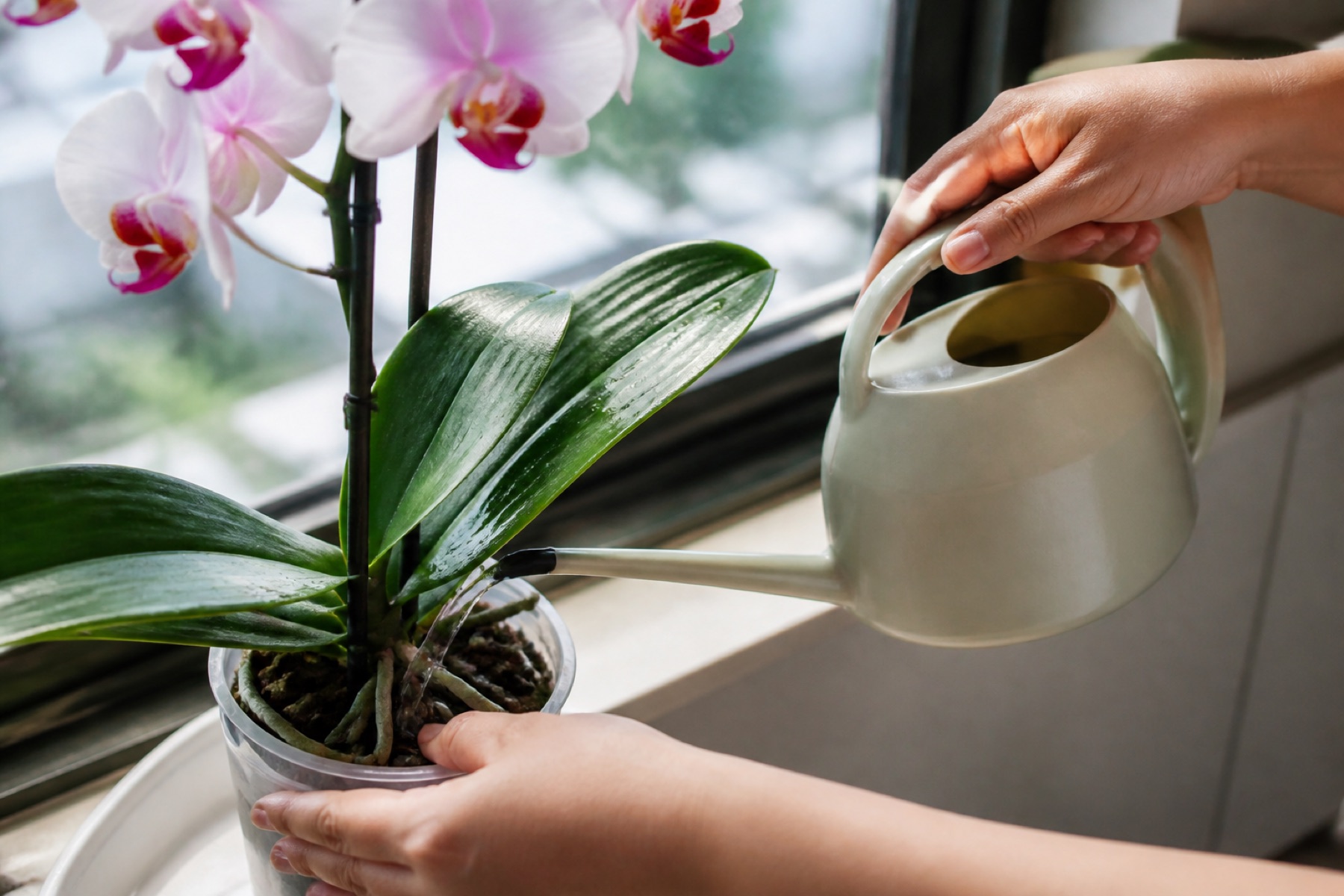 chậu lan hồ điệp mặt đất hay bàn tốt