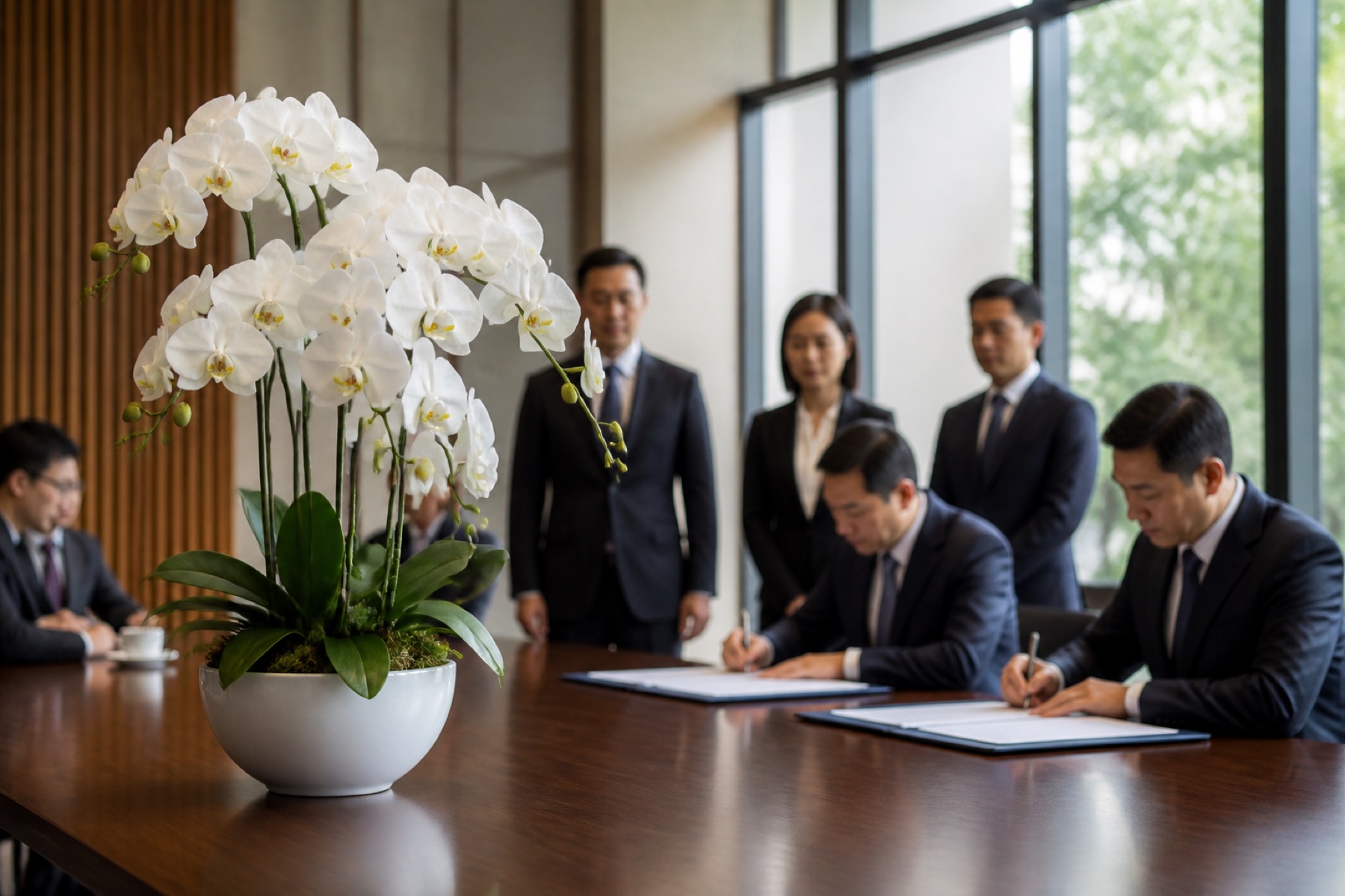 Lan Hồ Điệp Để Bàn Tặng Khách Đối Tác — Hà Nội