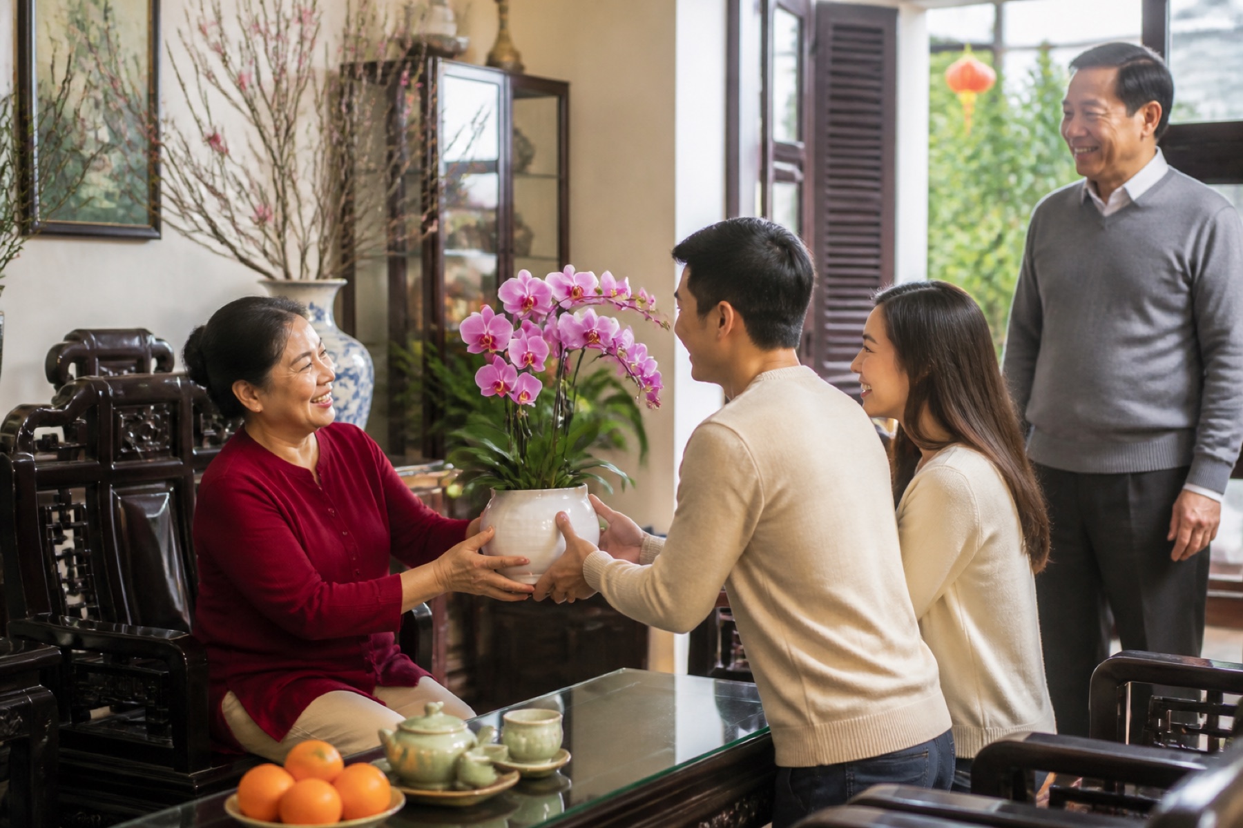 lan để bàn tặng mừng sinh thứ vợ yêu