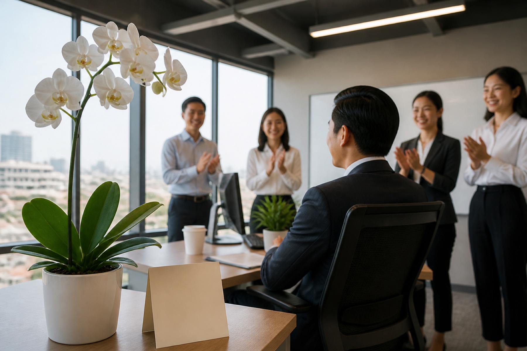 lan để bàn tặng mừng bổ nhiệm