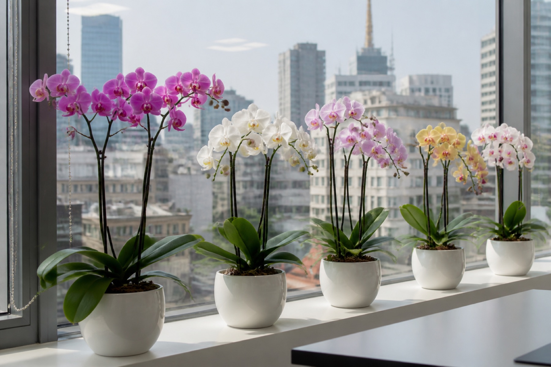 lan hồ điệp để bàn gắn với văn phòng