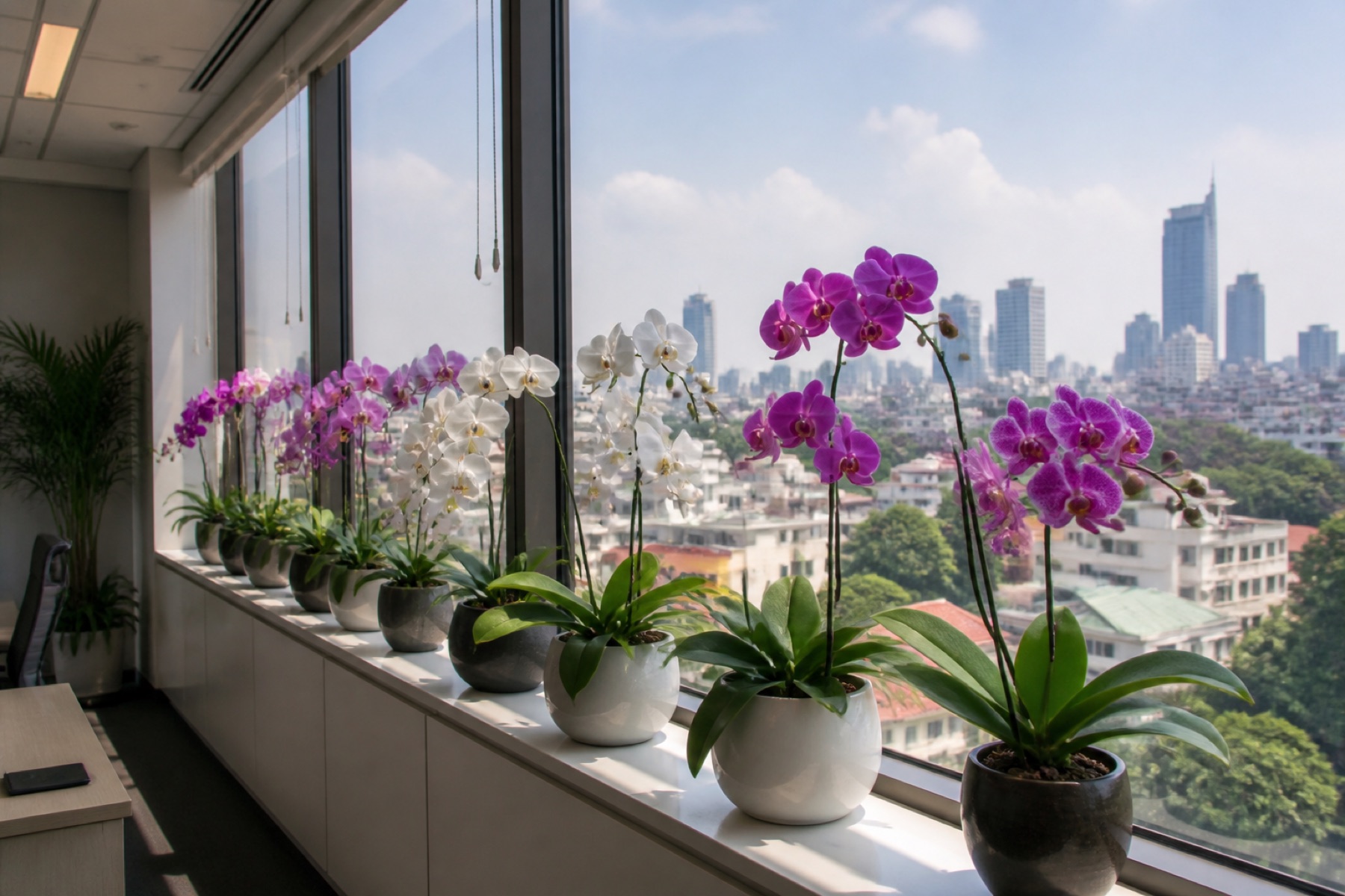 Lan hồ điệp để bàn văn phòng Hà Nội — Tươi, thiết kế cao cấp