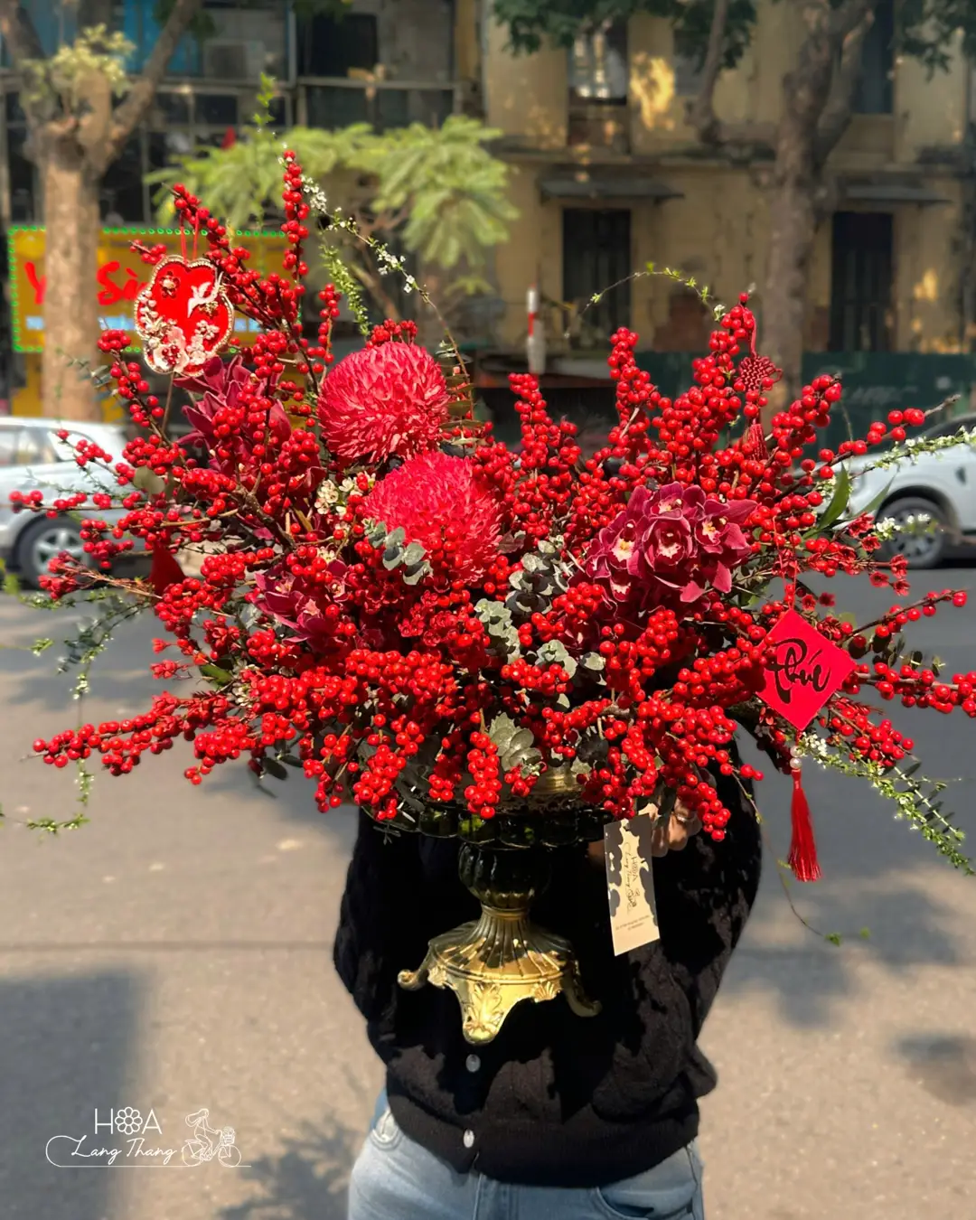 Vase Pfirsich Winter Tet großer Saal – Tet dai sanh 3