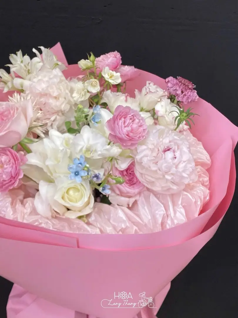Bó hoa mẫu đơn gỗ gardening - Peony Romance — góc khác