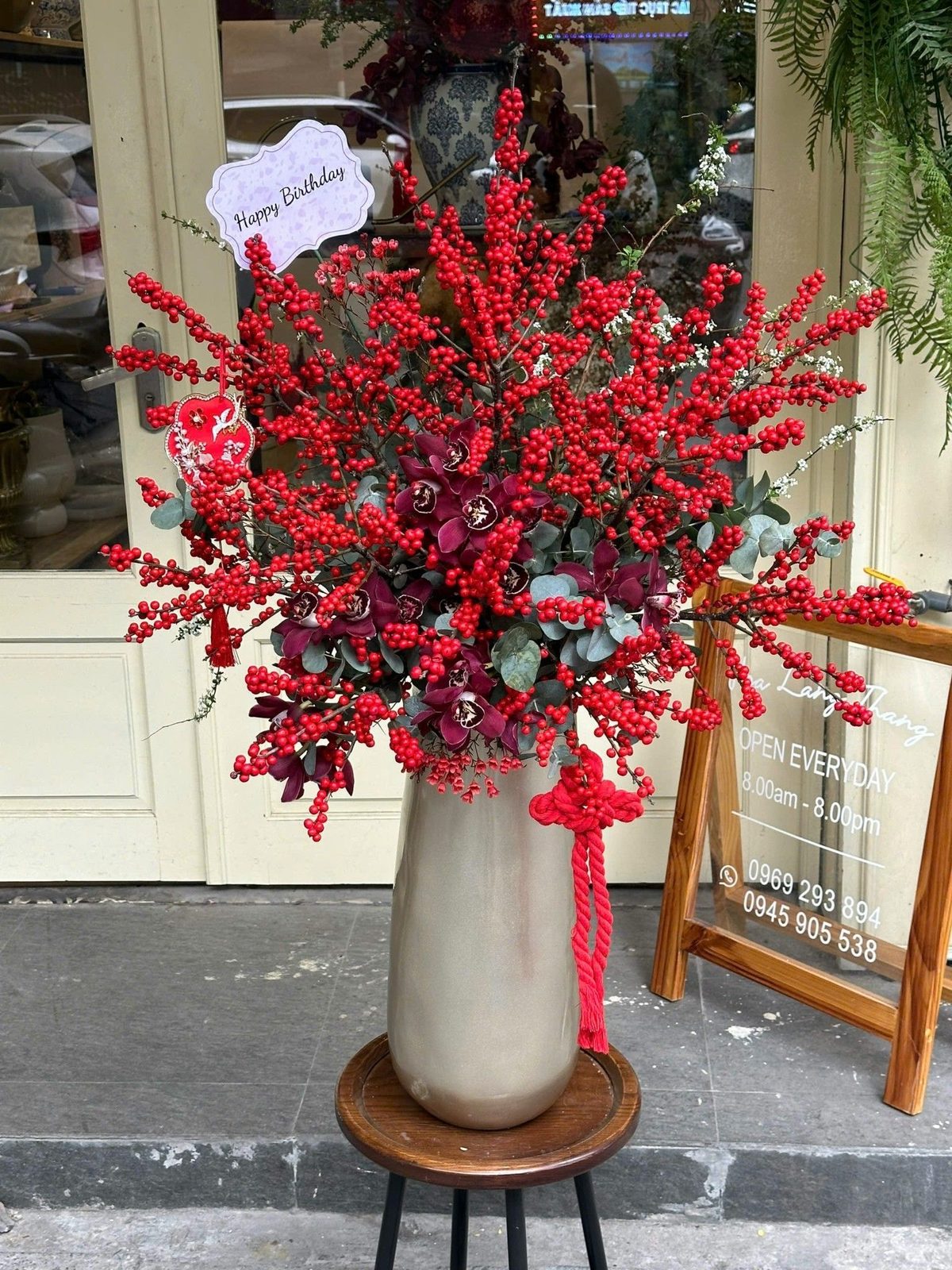 Bình hoa lan hồ điệp mica xanh - Orchid Elegance