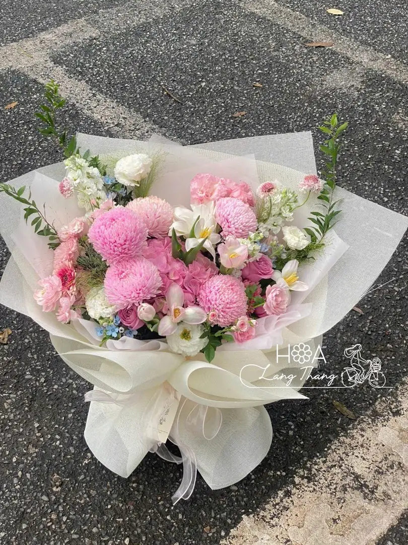 Bó hoa hồng tulip mica - Gentle Reverie