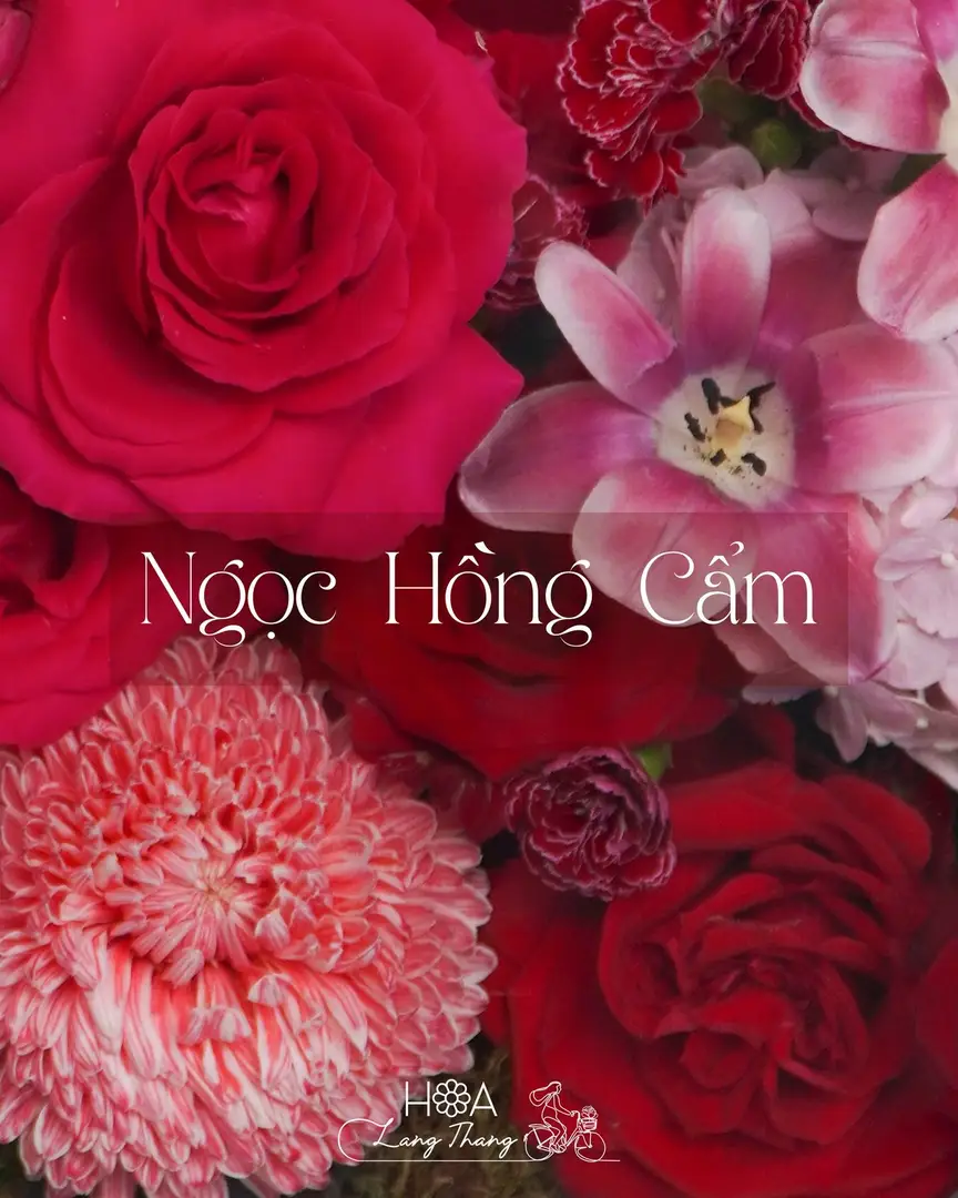 Bó hoa hồng Red Naomi mix cẩm tú cầu lan hồ điệp - Crimson Elegance