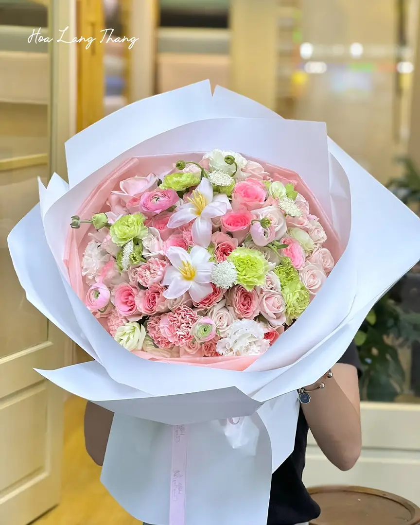 Bó hoa cẩm tú cầu mix hồng nhập khẩu - Harmony Garden
