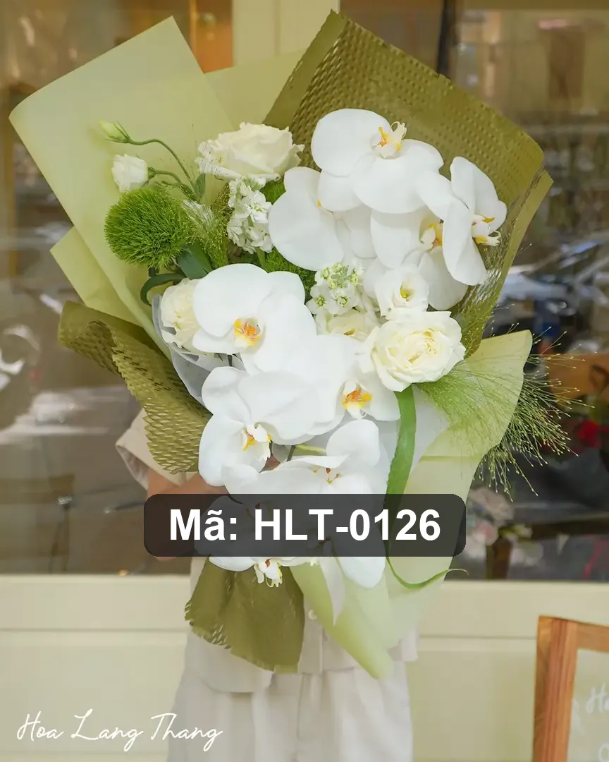 Bó hoa lan hồ điệp xanh lá - Orchid Jade Harmony