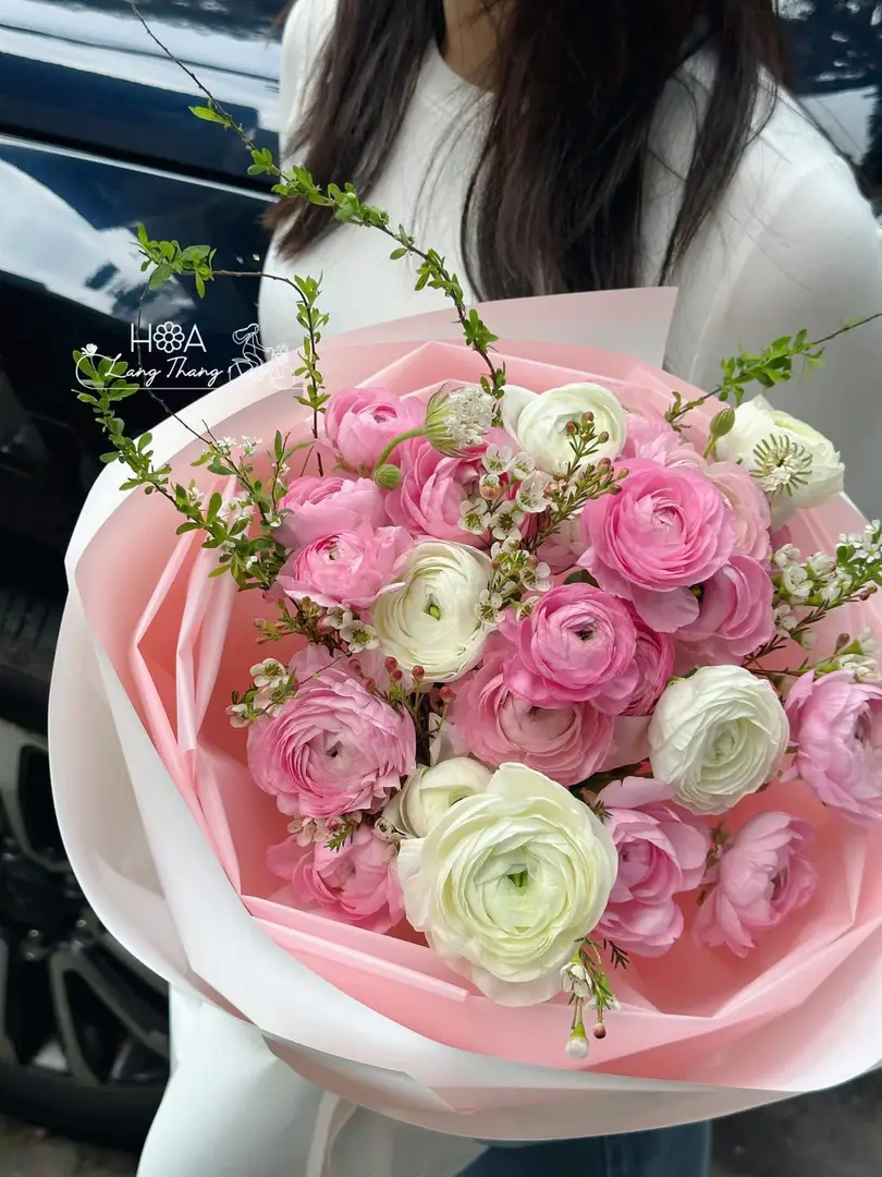 Bó hoa mao lương tròn - Ranunculus Elegance — góc khác