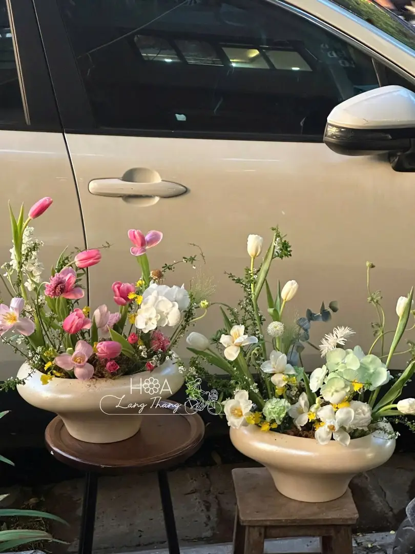 Bình hoa tulip mix lan hồ điệp - Dutch Elegance — góc khác