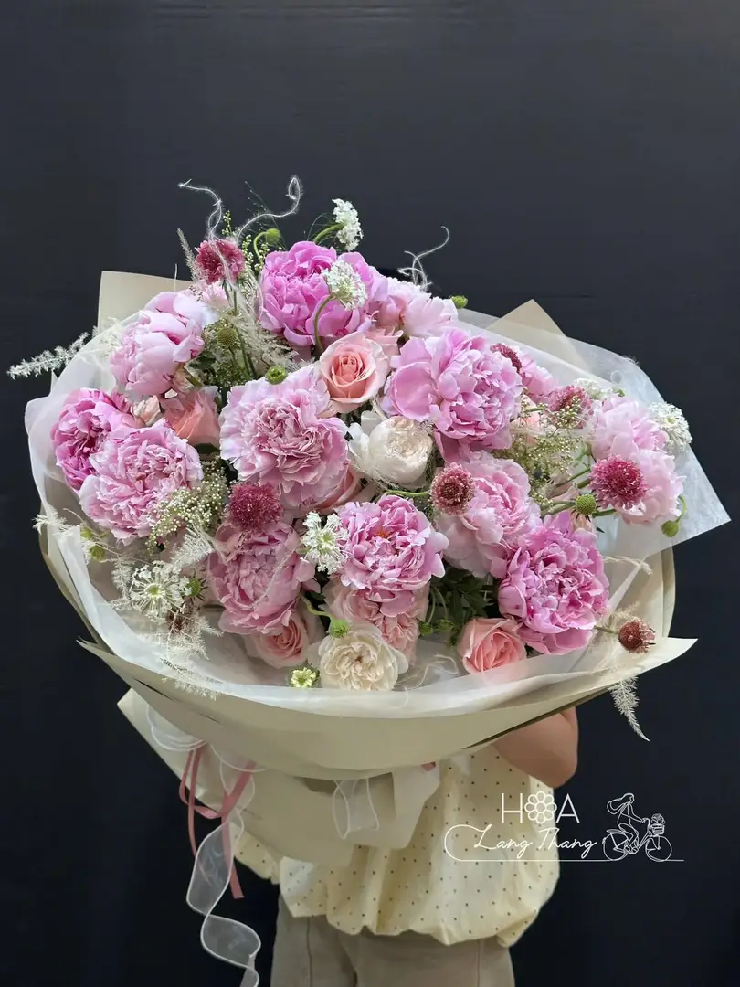 Bó hoa mẫu đơn nhập khẩu - Peony Elegance - Thumbnail 7