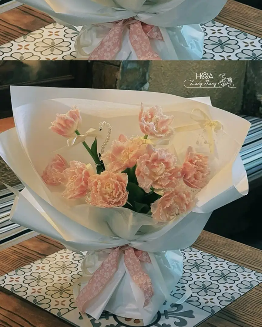 Lẵng hoa tulip Hà Lan gỗ gardening - Wooden Elegance — góc khác