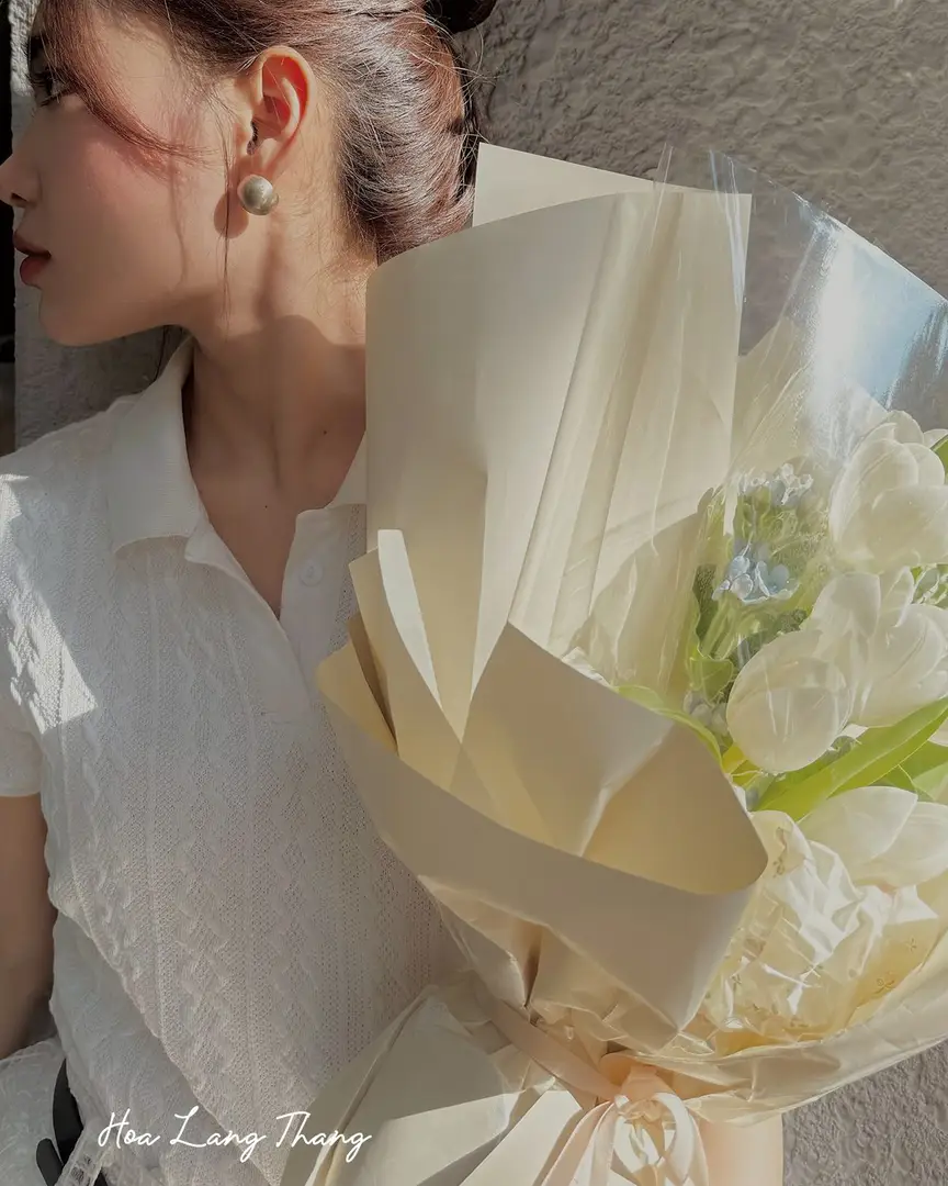 Lẵng hoa tulip trắng Hà Lan - White Elegance - Thumbnail 3