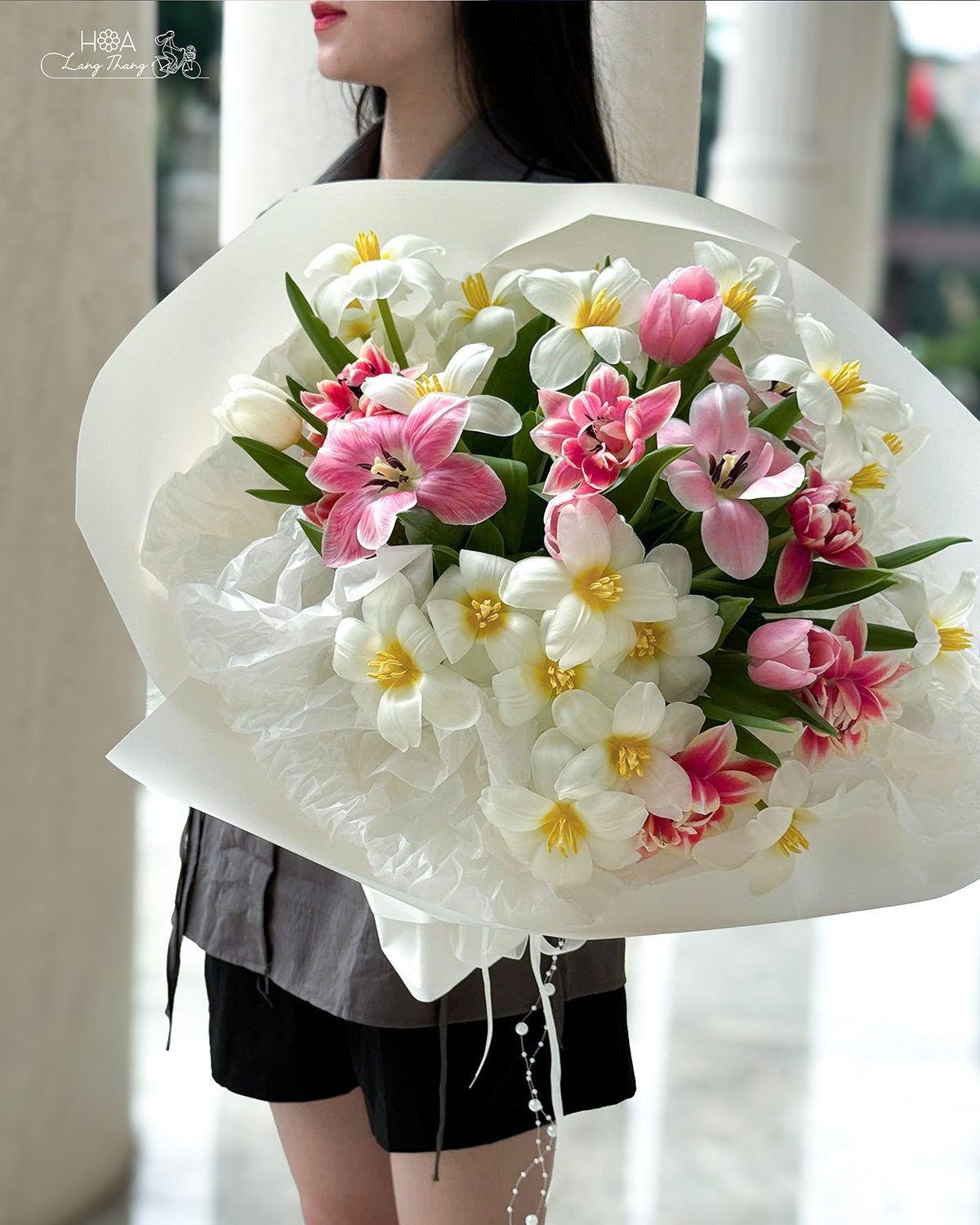 Bó hoa tulip mix nhiều màu - Rainbow Harmony