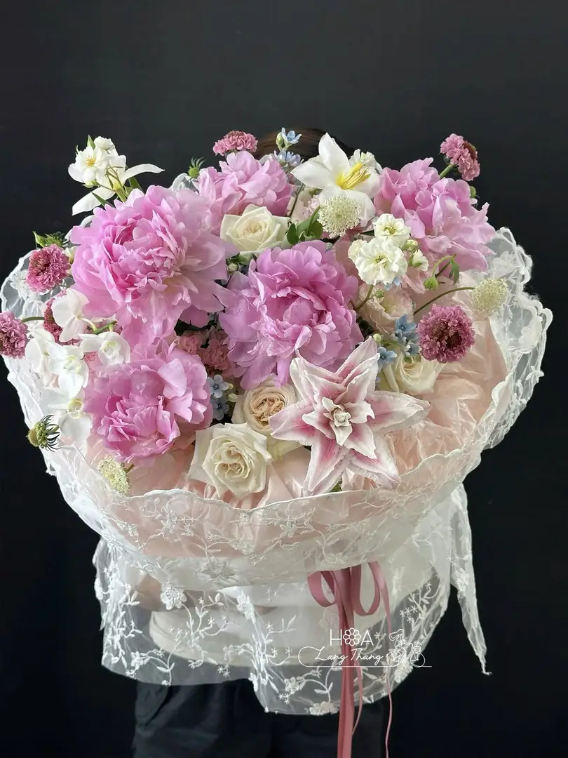 Bó hoa mẫu đơn nhập khẩu - Peony Elegance - Thumbnail 3
