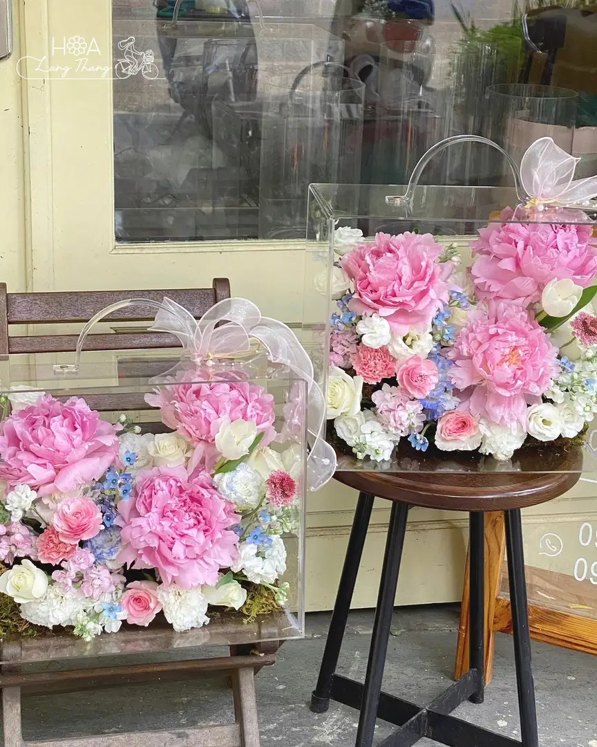 Hộp hoa mẫu đơn mix mica – Peony Elegance - Thumbnail 3