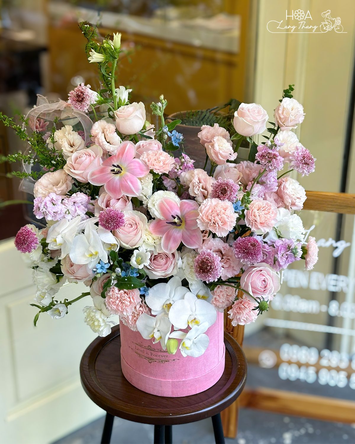 Hộp hoa hồng pastel mica - Soft Elegance