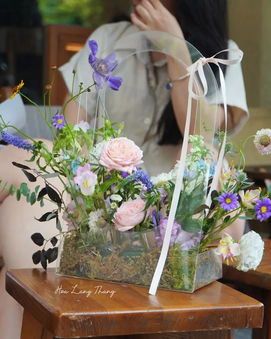 Hộp hoa tulip tím mica nhập khẩu - Purple Elegance - Thumbnail 4