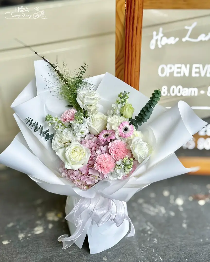 Bó hoa cẩm tú cầu mix hồng - Gentle Elegance - Hoa Lang Thang