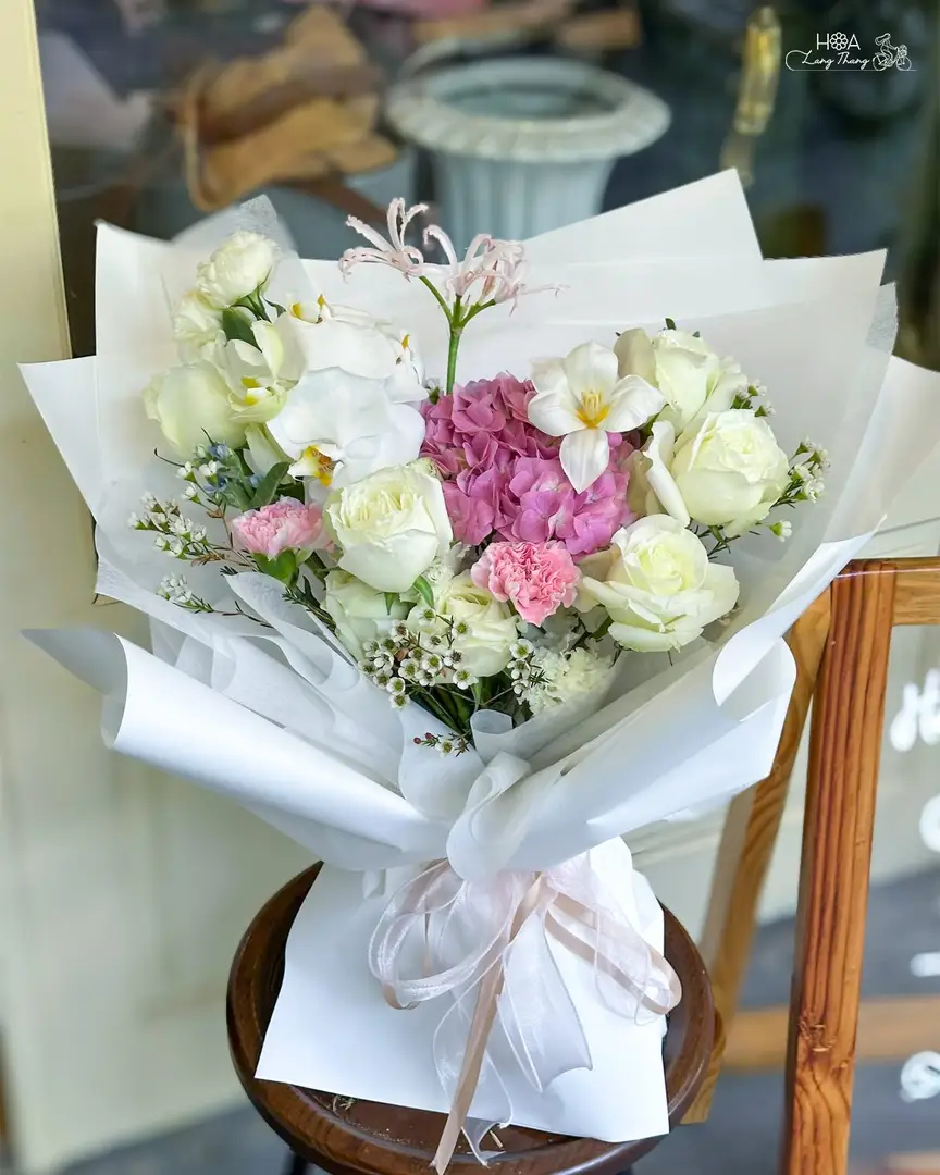 Bó hoa cẩm tú cầu mix hồng - Gentle Elegance - Thumbnail 4