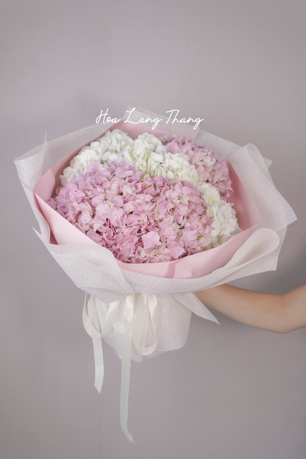 Bó hoa cẩm tú cầu hồng mix hồng - Gentle Blush