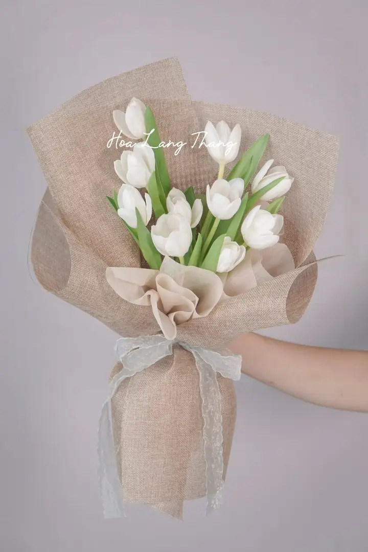 Bó hoa tulip trắng Hà Lan - White Serenity