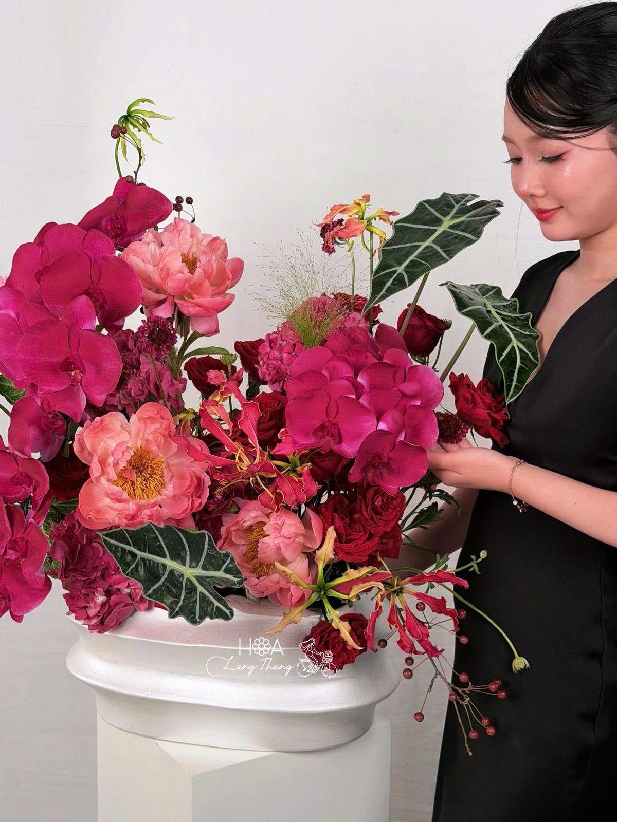 Điện hoa cúc mẫu đơn khai trương Hà Nội | Giao 2h nội thành - Hoa Lang Thang
