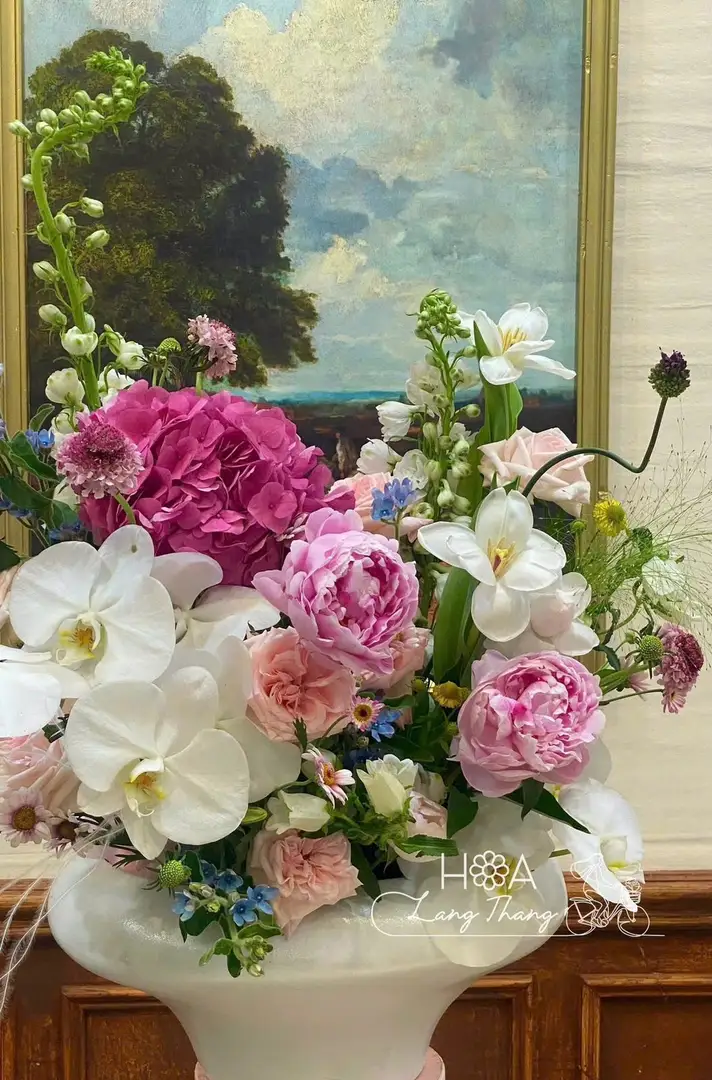 Bình hoa hồng mix tông hồng - Blush Elegance - Thumbnail 3