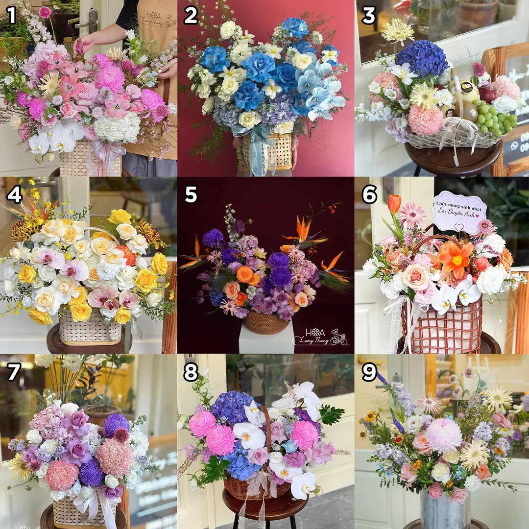 🌸 BST giỏ và lẵng hoa sang trọng từ Hoa Lang Thang🌸