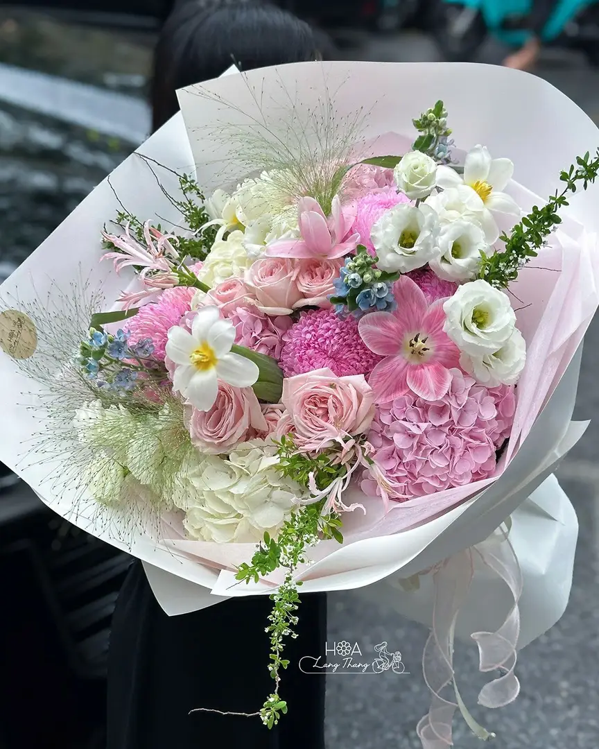 Bouquet hoa đẹp với hồng, <a href=
